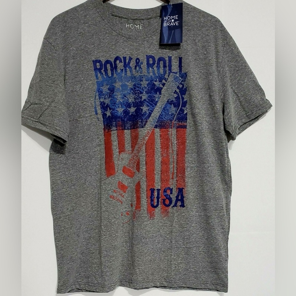 Gray Rock & Roll USA Men's Tee